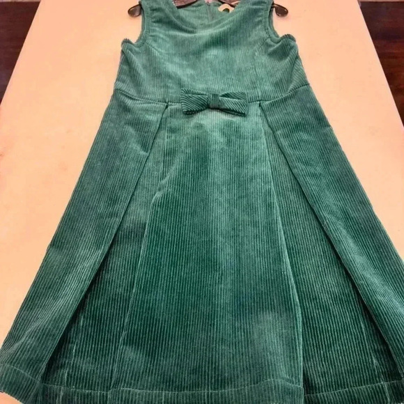 Hope & Henry Girls Corduroy Dress With Bow Green Size 7 - Picture 7 of 9